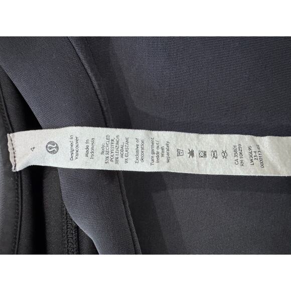 Lululemon Sweatshirt Black Cropped Crewneck Pullover Size 4 Cozy Athleisure Top - Picture 5 of 5